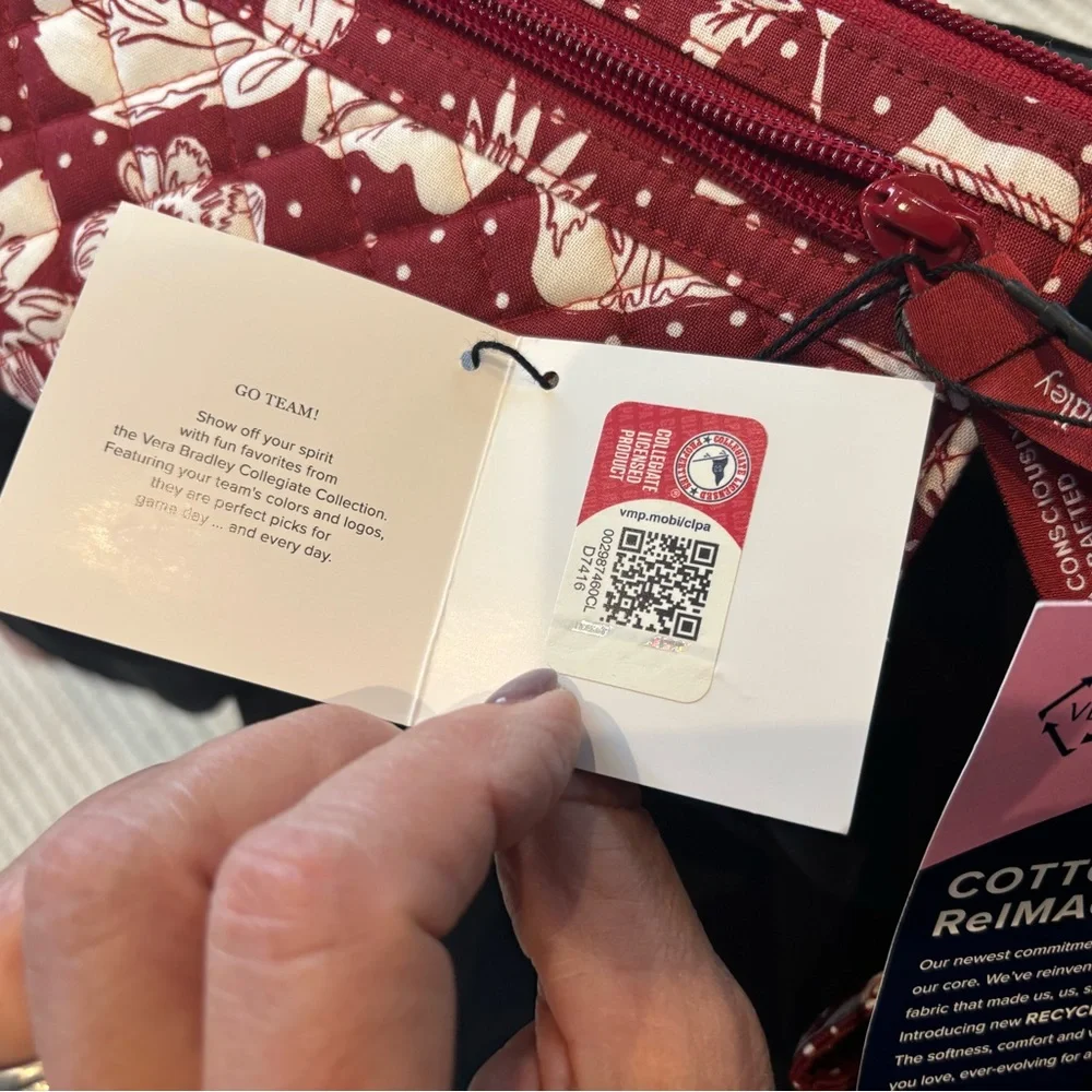 Vera Bradley Burgundy and White Clutch Indiana University - Picture 7 of 8